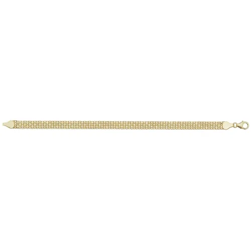 9ct Yellow Gold Ladies' 7.5 Inch Flat Woven Bracelet 3.4g